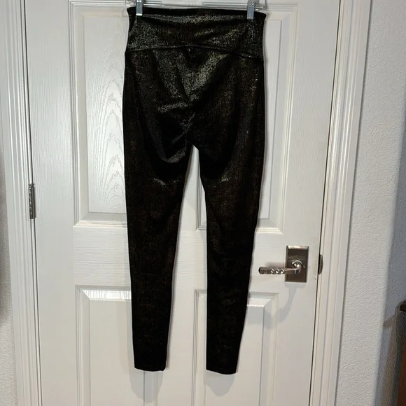 Spanx leggings, NWOT. Velvet and gold metallic. Sooooo classy and stunning. - Picture 5 of 8